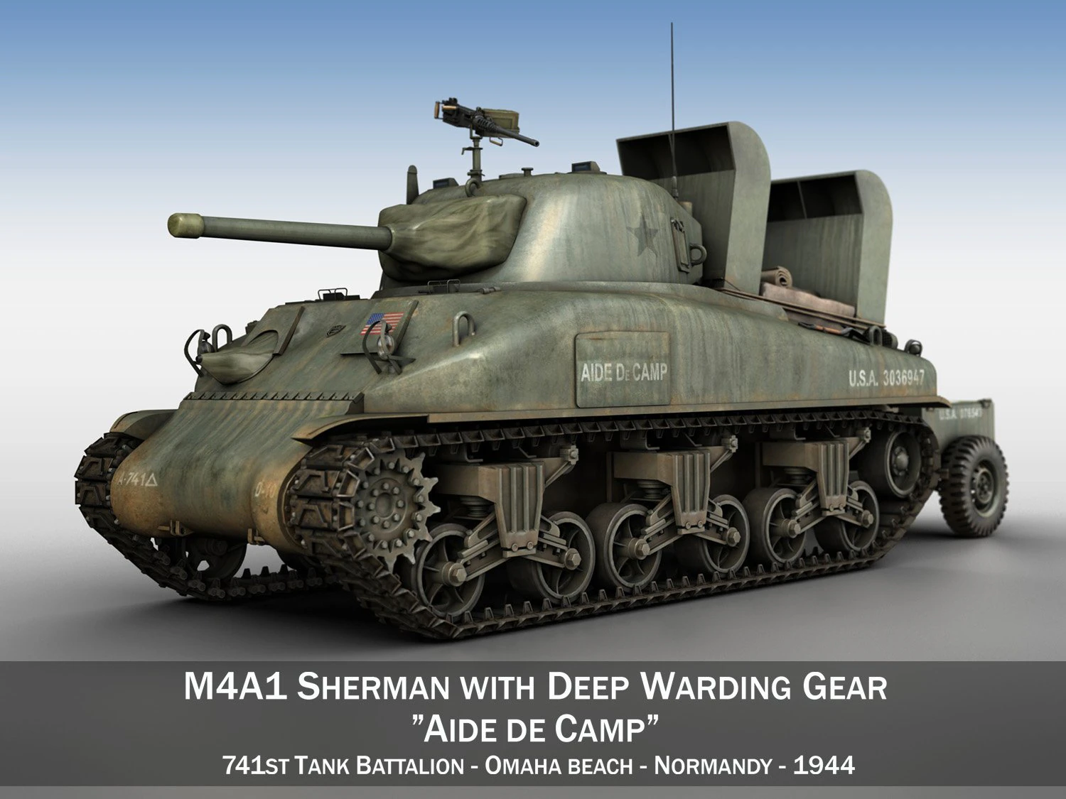m4a1 sherman - aide de camp 3D Model .c4d .max .obj .3ds .fbx .stl .blend