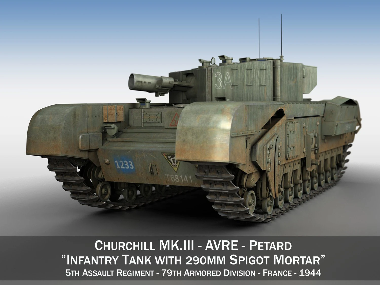 churchill mkiii avre 3D Model .c4d .max .obj .3ds .fbx .stl .blend 