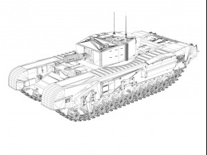 churchill mkiii avre 3D 모델