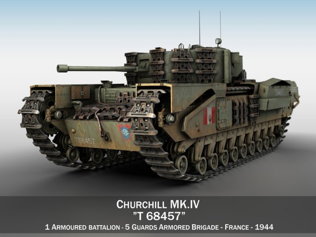 churchill mk iv - t68457 3D Модель .c4d .max .obj .3ds .fbx .stl .blend 