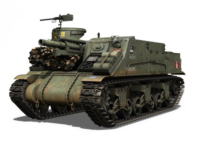 m7 priest - anzio - british army Modello 3D .c4d .max .obj .3ds .fbx .stl .blend 