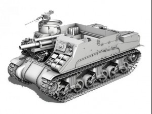 m7 priest - anzio - british army Modello 3D