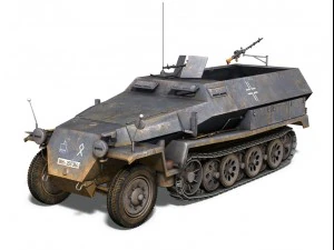 sdkfz 251 ausfc halftrack 3D Model