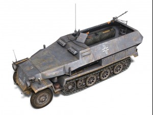 sdkfz 251 ausfc halftrack Modelo 3D