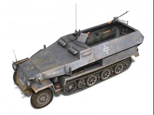sdkfz 251 ausfc halftrack 3D Model