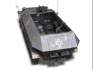 sdkfz 251 ausfc halftrack 3D Model