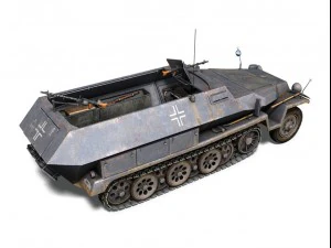 sdkfz 251 ausfc halftrack 3D Model