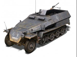 sdkfz 251 ausfc halftrack 3D Model
