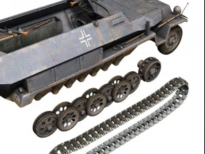 sdkfz 251 ausfc halftrack 3D Model