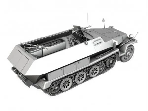 sdkfz 251 ausfc halftrack 3D Model