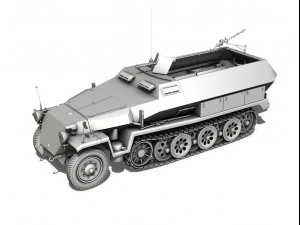 sdkfz 251 ausfc halftrack 3D Model