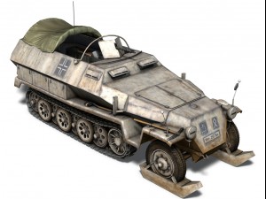 sdkfz 251 ausfc halftrack winterkit 3D Model