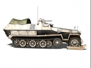 sdkfz 251 ausfc halftrack winterkit 3D Model