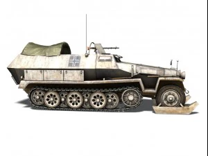 sdkfz 251 ausfc halftrack winterkit 3D Model