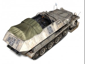 sdkfz 251 ausfc halftrack winterkit 3D Model