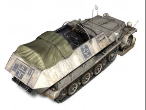 sdkfz 251 ausfc halftrack winterkit 3D Model