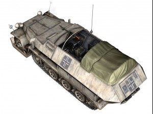 sdkfz 251 ausfc halftrack winterkit 3D Model