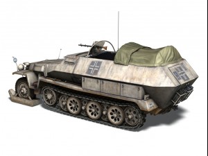 sdkfz 251 ausfc halftrack winterkit 3D Model