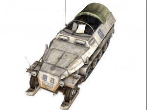 sdkfz 251 ausfc halftrack winterkit 3D Model