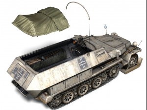 sdkfz 251 ausfc halftrack winterkit 3D Model
