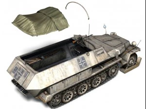 sdkfz 251 ausfc halftrack winterkit 3D Model