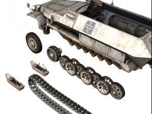 sdkfz 251 ausfc halftrack winterkit 3D Model