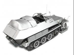 sdkfz 251 ausfc halftrack winterkit 3D Model