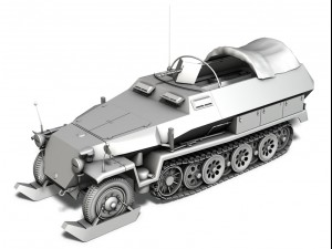 sdkfz 251 ausfc halftrack winterkit 3D Model
