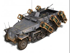 sdkfz 251 ausf c stuka zu confus&atilde;o Modelo 3D