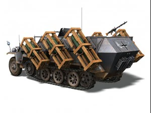 sdkfz 251 ausf c stuka zu confus&atilde;o Modelo 3D