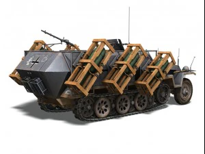 sdkfz 251 ausf c stuka zu confus&atilde;o Modelo 3D