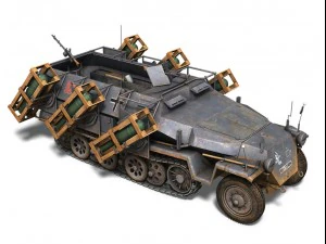 sdkfz 251 ausf c stuka zu confus&atilde;o Modelo 3D