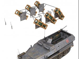 sdkfz 251 ausf c stuka zu confus&atilde;o Modelo 3D