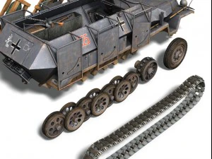 sdkfz 251 ausf c stuka zu confus&atilde;o Modelo 3D