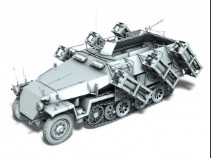 sdkfz 251 ausf c stuka zu fuss 3D मॉडल
