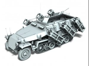 sdkfz 251 ausf c stuka zu confus&atilde;o Modelo 3D