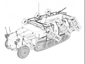 sdkfz 251 ausf c stuka zu confus&atilde;o Modelo 3D