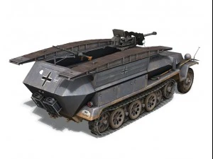 sd kfz 251 ausf c pioneer assault bridge 3D Model