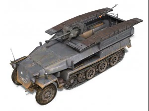 sd kfz 251 ausf c pioneer assault bridge 3D Model