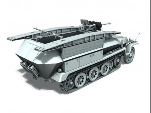 sd kfz 251 ausf c pioneer assault bridge 3D Model
