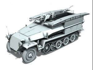 sd kfz 251 ausf c pioneer assault bridge 3Dモデル
