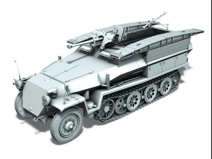 sd kfz 251 ausf c pioneer assault bridge 3D Model