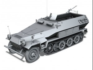 sd kfz 251 ausf b hanomag halftruck 3D Modell