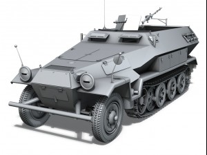 sd kfz 251 ausf b hanomag halftruck 3D Modell