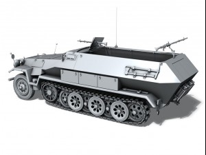 sd kfz 251 ausf b hanomag halftruck 3D Modell