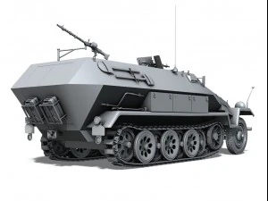sd kfz 251 ausf b hanomag halftruck 3D Model
