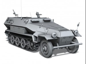 sd kfz 251 ausf b hanomag halftruck 3D Modell