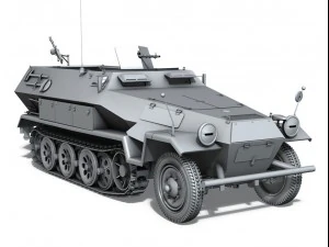 sd kfz 251 ausf b hanomag halftruck 3D Model