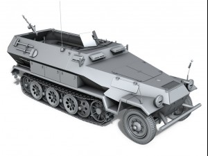 sd kfz 251 ausf b hanomag halftruck 3D Modell