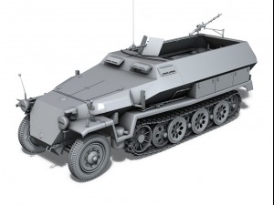 sd kfz 251 ausf c hanomag halftruck 3D Model